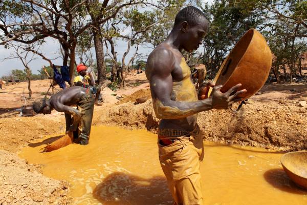 Gold mining community Africa