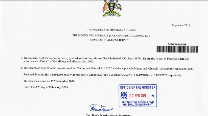 Buy Gold Bars Africa Ltd Mineral Dealer's Licence MDL20260772